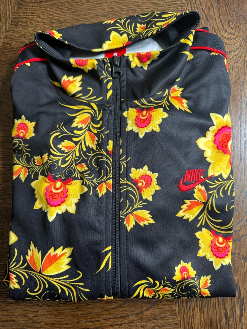 Rare Nike N98 Floral  Jacket Khokhloma Tribute Russian Brazil Black Mens size L